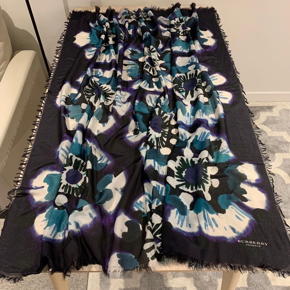 Burberry Prorsum Tie Dye Cotton Silk Scarf - Picture 8 of 10